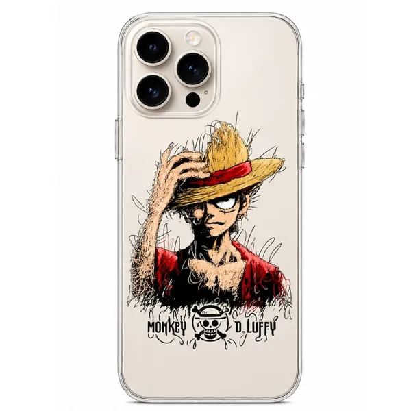 Anime_Sketch_Monkey_D_Luffy_Clear_Phone_Case