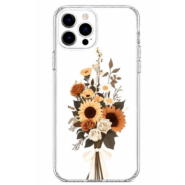 Autumn_Sunflower_and_Rose_Bouquet_Clear_Phone_Case