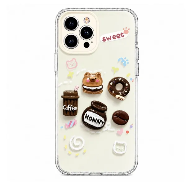 Cute_Puffy_Clay_Dessert_Cafe_Clear_Phone_Case
