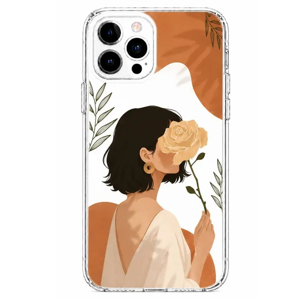 Minimalist_Rose_Girl_Portrait_Clear_Phone_Case
