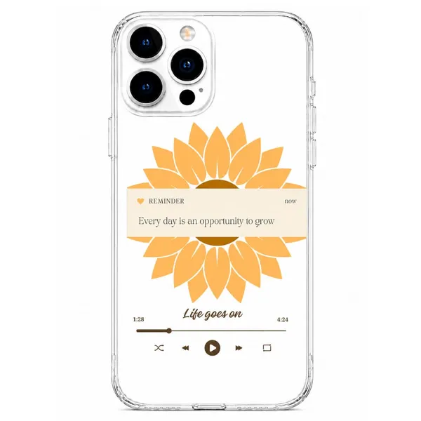 Sunflower_Daily_Growth_Reminder_Clear_Phone_Case