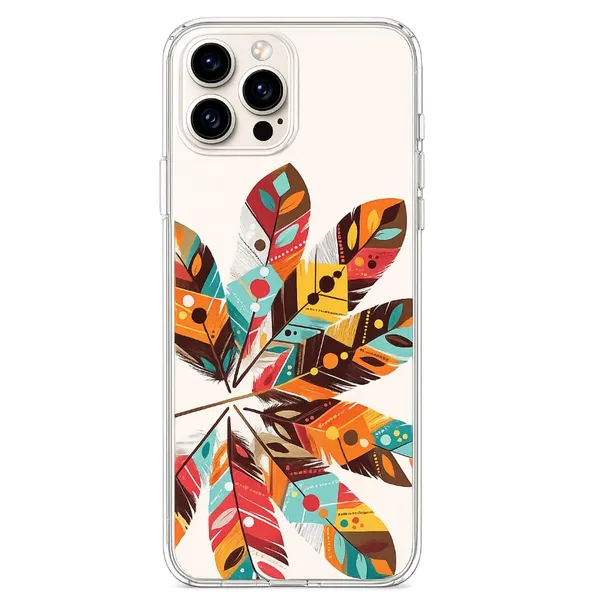 Vibrant_Bohemian_Feathers_Mandala_Clear_Phone_Case