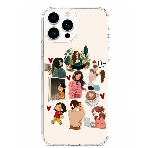 Cozy_Aesthetic_Daily_Life_Collage_Clear_Phone_Case