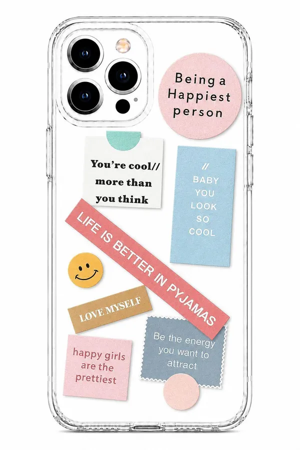 Positive_Energy_Daily_Notes_Collage_Clear_Phone_Case