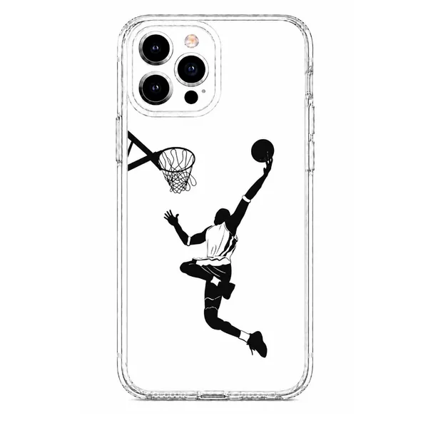 Caseculture_Clear_Tpu_Phone_Cover_Basketball_Player_Slam_Dunk
