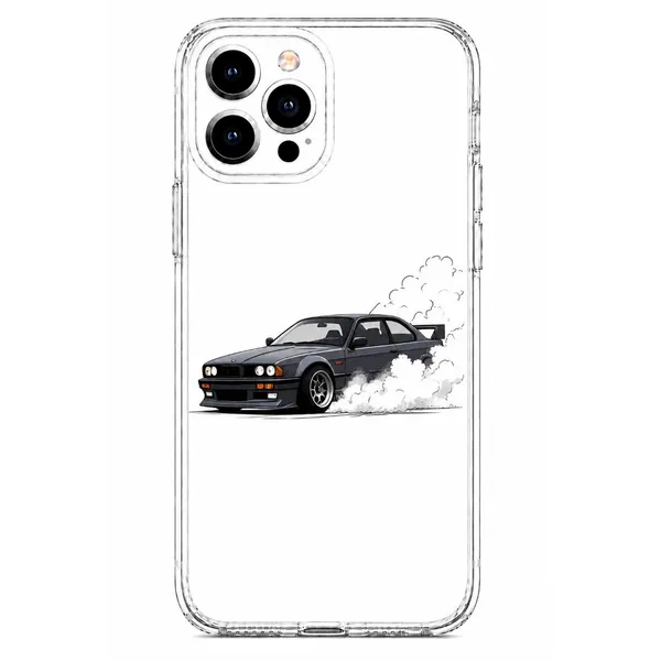 Caseculture_Clear_Tpu_Phone_Cover_Drift_Car_Motorsport_Illustration