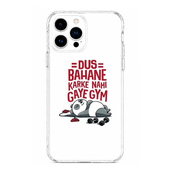 Caseculture_Dus_Bahane_Lazy_Panda_Hindi_Quote_Clear_Tpu_Mobile_Cover