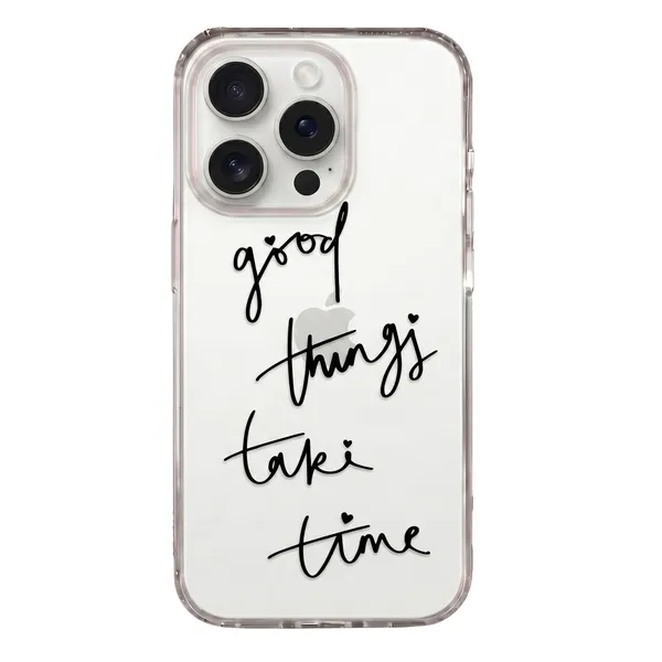 Caseculture_Good_Things_Take_Time_Handwritten_Tpu_Clear_Mobile_Cover