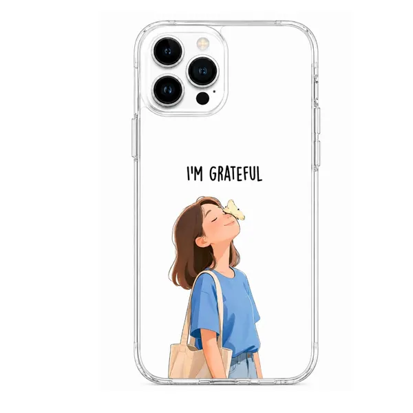Grateful_Girl_Butterfly_Illustration_Clear_Phone_Case
