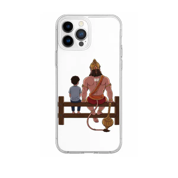 Lord_Hanuman_And_Little_Boy_Art_Transparent_Tpu_Phone_Case