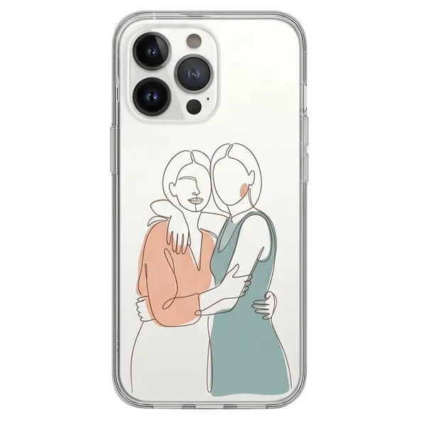 Best_Friends_Minimalist_Line_Art_Pastel_Clear_Tpu_Phone_Case