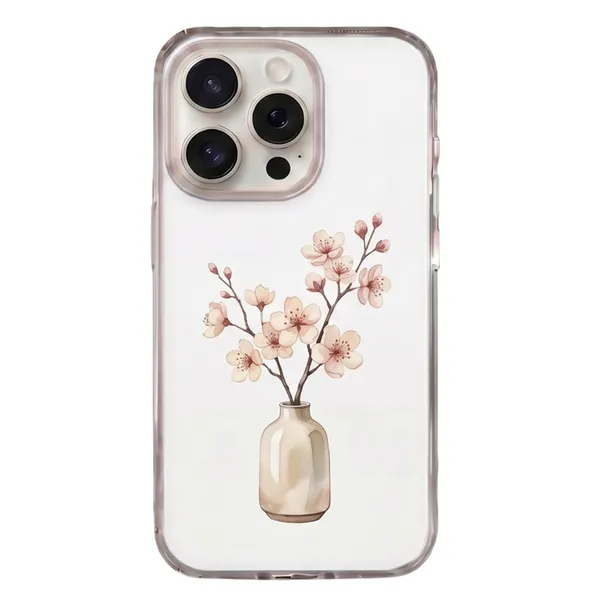 Cherry_Blossom_Vase_Floral_Clear_Tpu_Phone_Case