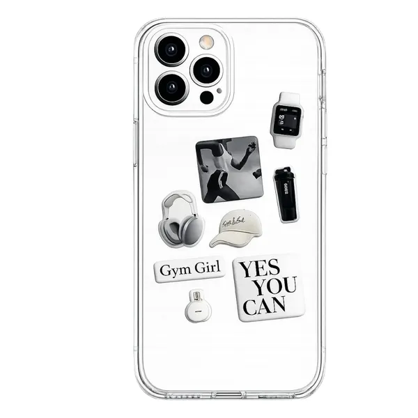 Caseculture_Clear_Tpu_Phone_Cover_Gym_Fitness_Motivational_Collage