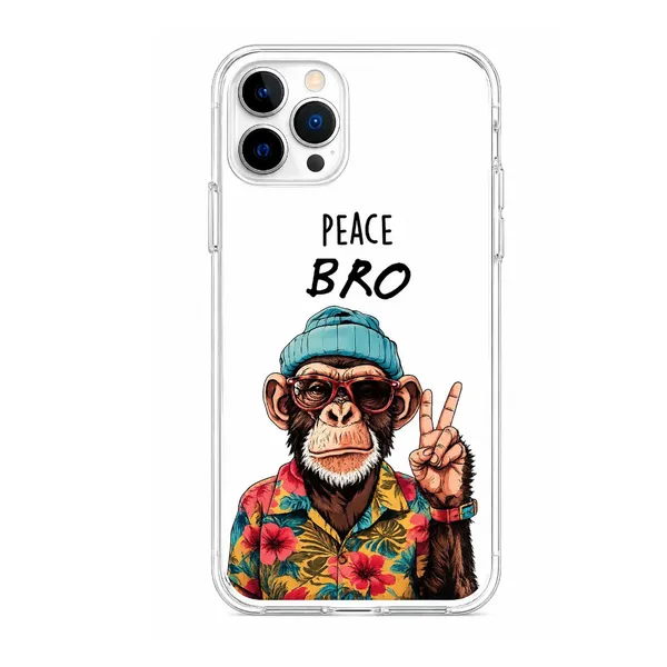 Peace_Bro_Cool_Chimp_Hawaiian_Streetwear_Clear_Phone_Case