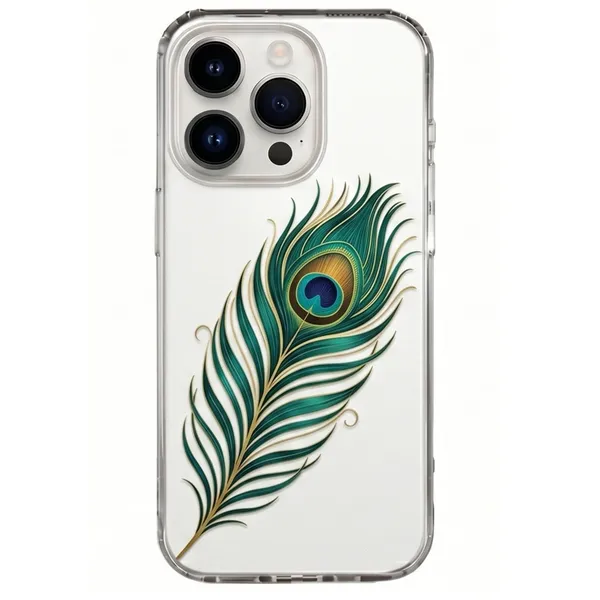 Caseculture_Royal_Peacock_Feather_Krishna-Inspired_Clear_Tpu_Mobile_Cover
