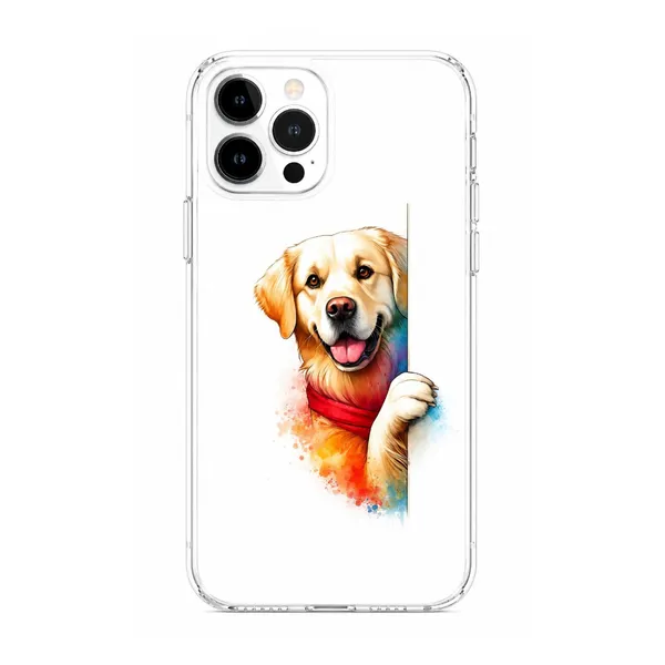 Watercolor_Peeking_Golden_Retriever_Clear_Tpu_Phone_Case