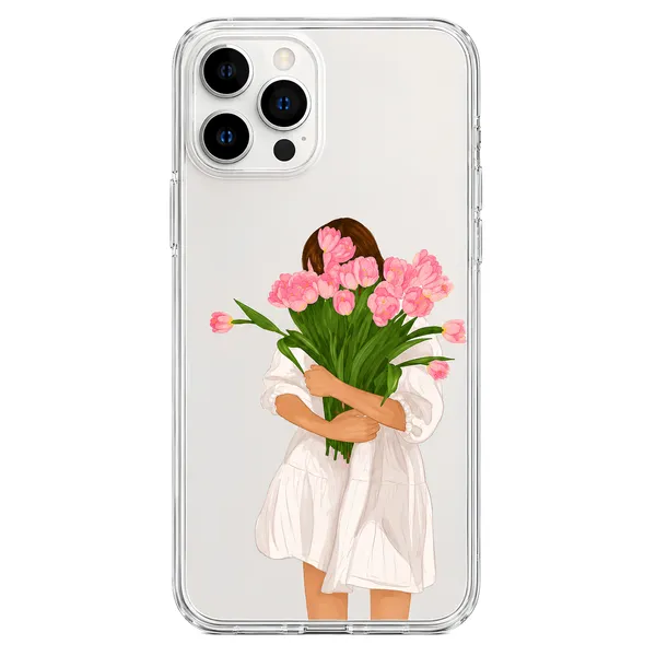 Blossom_Girl_Floral_Illustration_Transparent_Tpu_Mobile_Cover