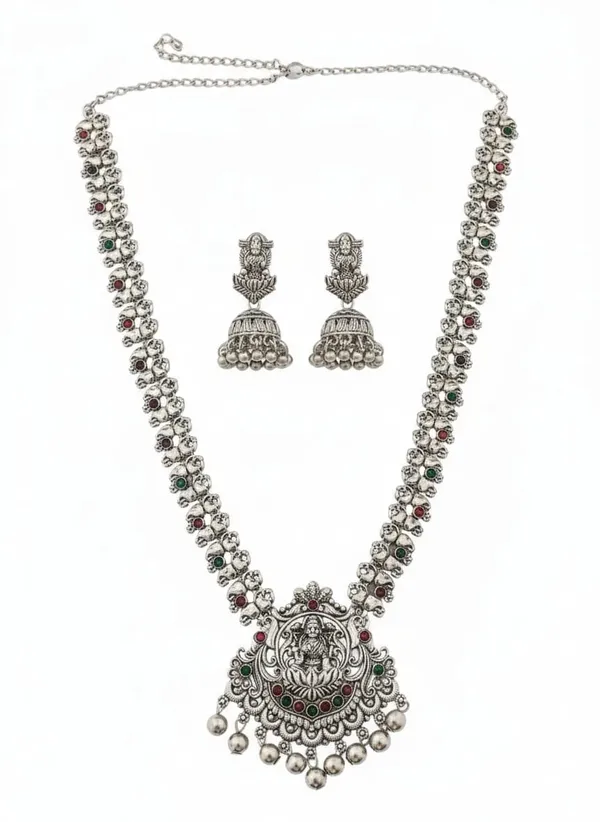 Lakshmi_Devi_Silver_Long_Set_For_Women