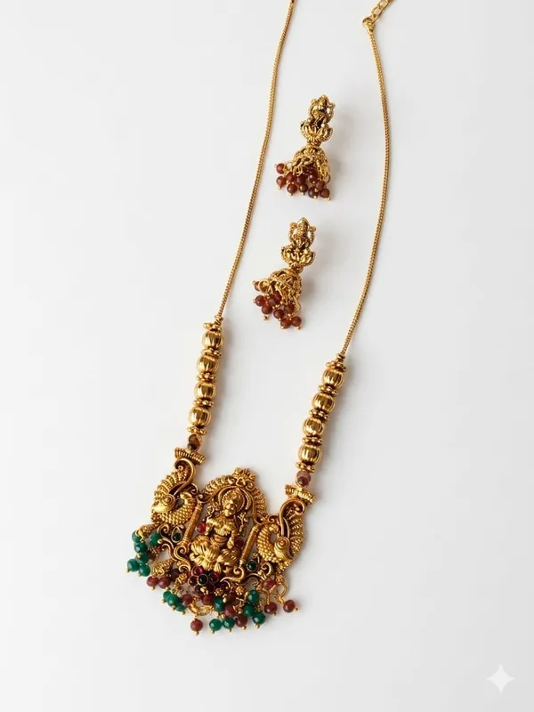 Lakshmi_Green_Crystal_Brass_Long_Set_For_Women