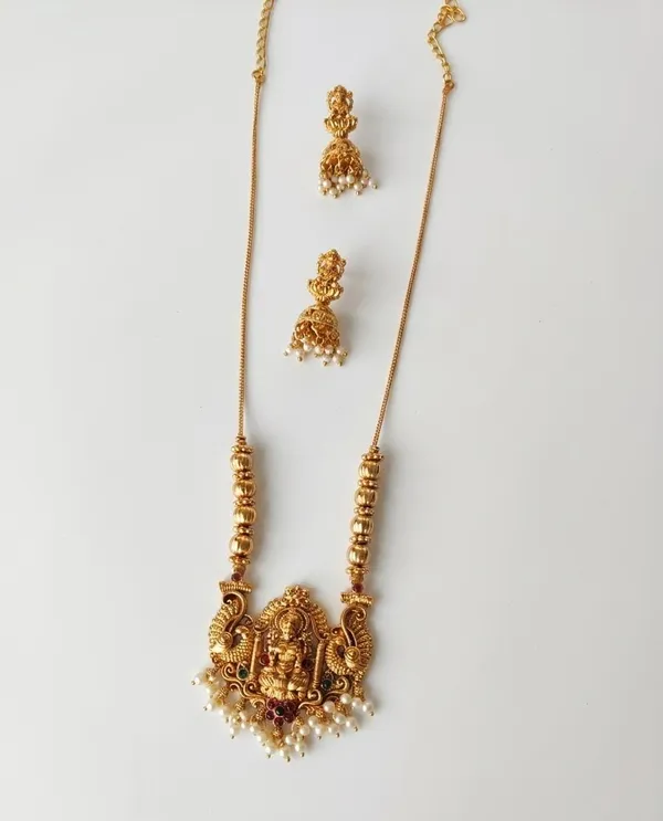 Lakshmi_Green_Crystal_Brass_Long_Set_For_Women