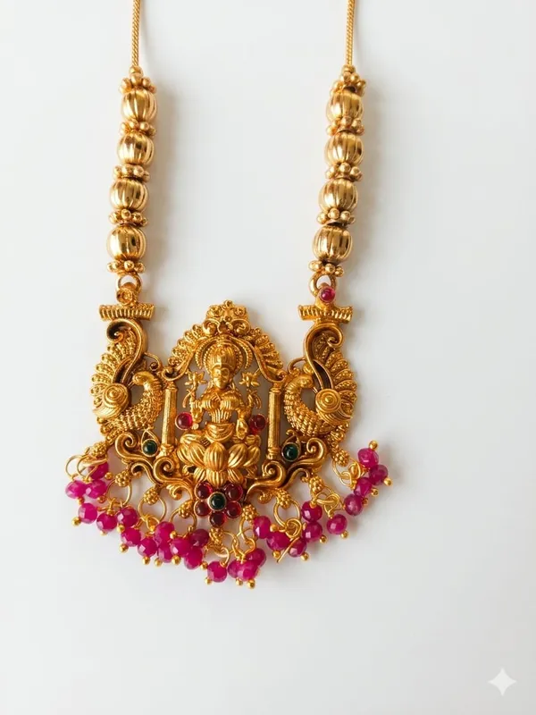 Lakshmi_Green_Crystal_Brass_Long_Set_For_Women