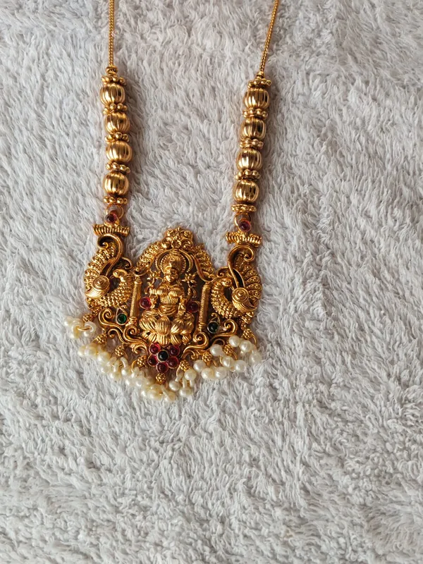 Lakshmi_Green_Crystal_Brass_Long_Set_For_Women