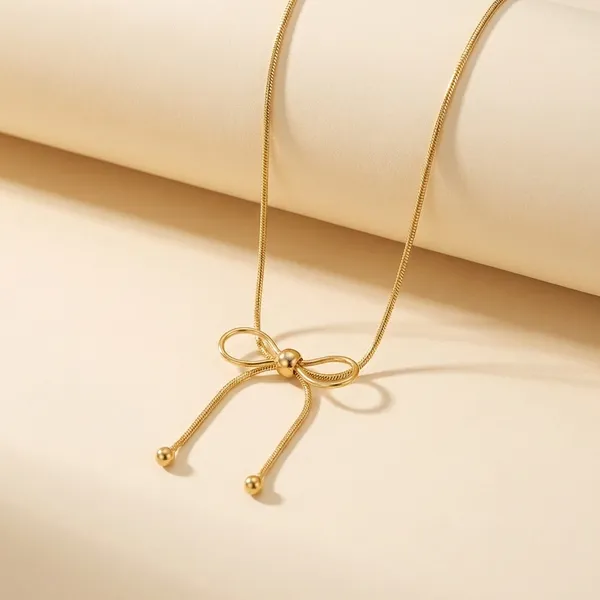 Gold_Anti_Tarnish_Bow_Knot_Necklace