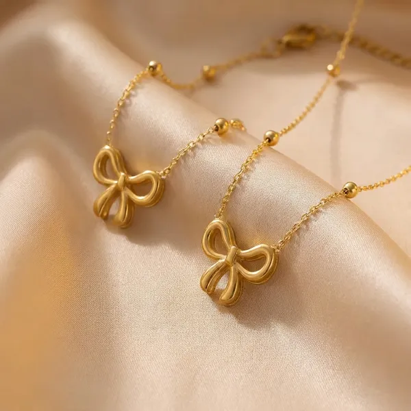 Gold_Bow_Jewellery_Set_Necklace_Bracelet
