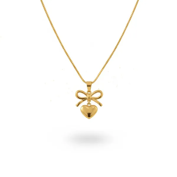 Gold_Anti_Tarnish_Bow_Heart_Pendant_Necklace