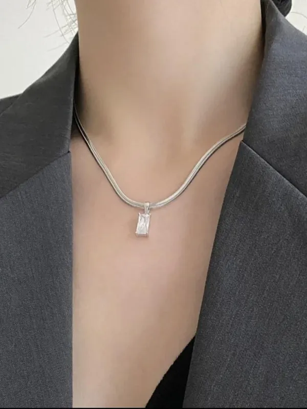 Silver_Anti_Tarnish_Rectangular_Crystal_Necklace