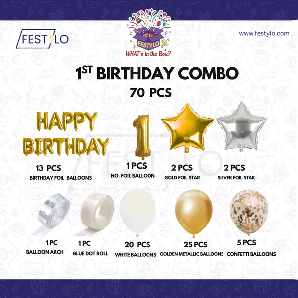 Golden_First_Birthday_Decoration_Set_70_Pcs