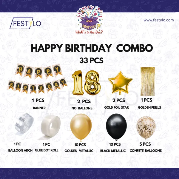 18th_Birthday_Golden_Party_Decoration_33_Pcs