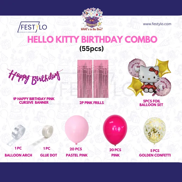 Hello_Kitty_Birthday_Combo_55_Pcs_Rose_Gold_Frills