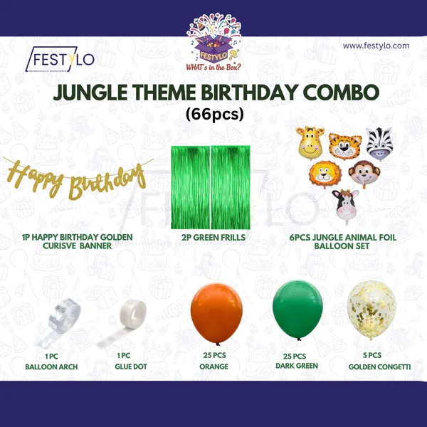 Jungle_Theme_Birthday_Combo_66_Pcs_Green_Frills