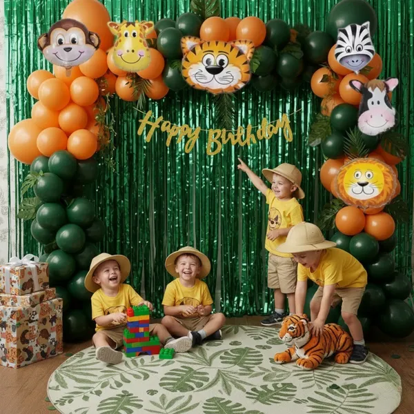 Jungle_Theme_Birthday_Combo_66_Pcs_Green_Frills