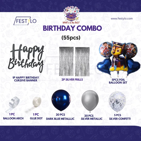 Paw_Patrol_Blue_Silver_Birthday_Arch_Kit_55_Pcs