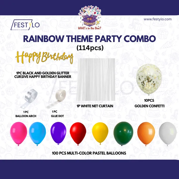 Rainbow_Theme_Black_Gold_Banner_With_Golden_Confetti_Decoration_Kit_114_Pcs