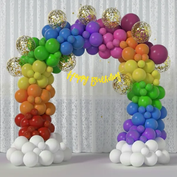 Rainbow_Theme_Golden_Banner_With_Golden_Confetti_Decoration_Kit_114_Pcs