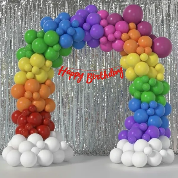 Rainbow_Theme_Red_Banner_With_Silver_Frill_Party_Combo