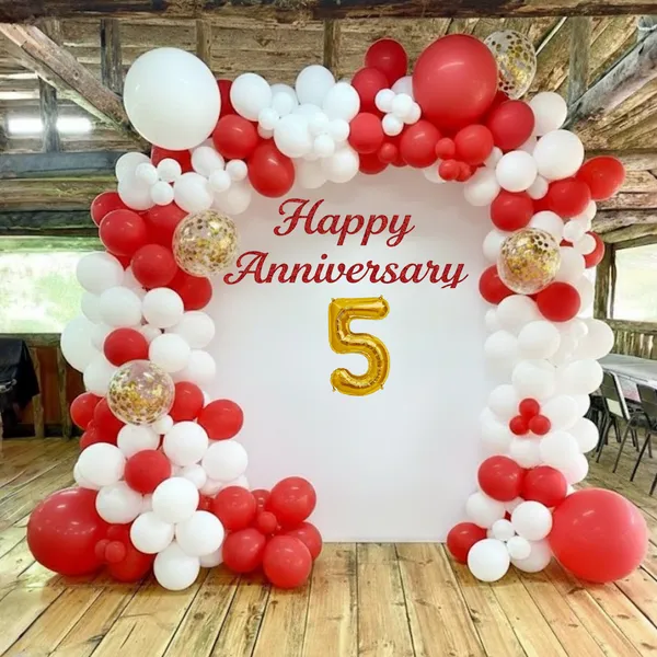 5th_Anniversary_Combo_Decoration_Kit_49_Pcs_Red_White_Gold_Theme