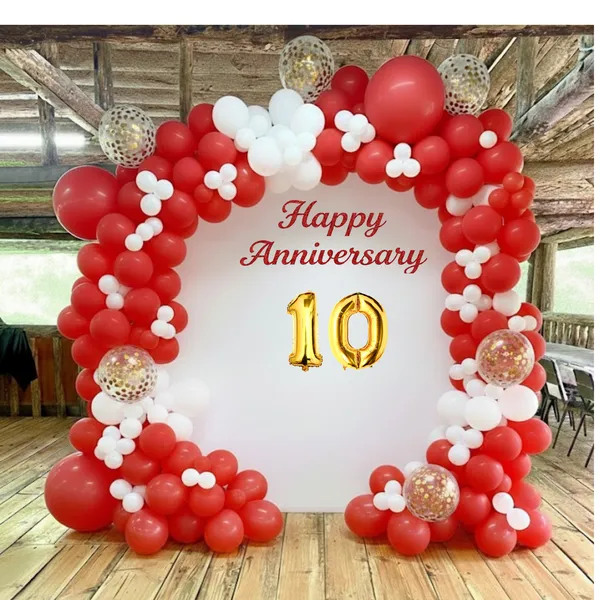 10th_Anniversary_Combo_Decoration_Kit_50_Pcs_Red_White_Gold_Theme