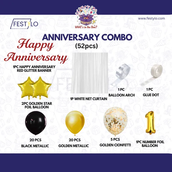 Anniversary_Combo_Decoration_Kit_52_Pcs_Black_Gold_Theme_With_Curtain