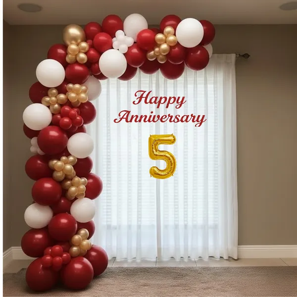 5th_Anniversary_Decoration_Combo_Kit_64_Pcs_Red_White_Gold_Balloon_Decoration_Set