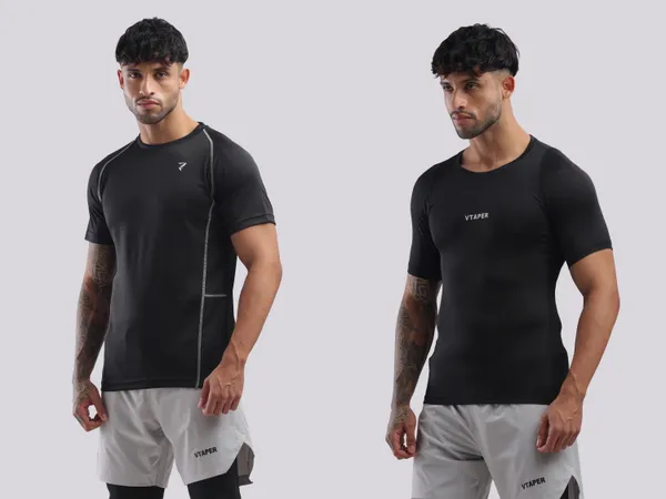 Black_Polyster_Drfyfit_Compression_Half_Selvess_T_Shirt_For_Men_Pack_Of_2