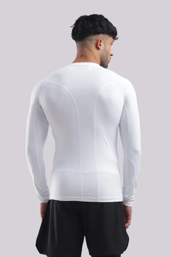 White_Polyster_Drfyfit_Compression_Half_Selvess_T_Shirt_For_Men