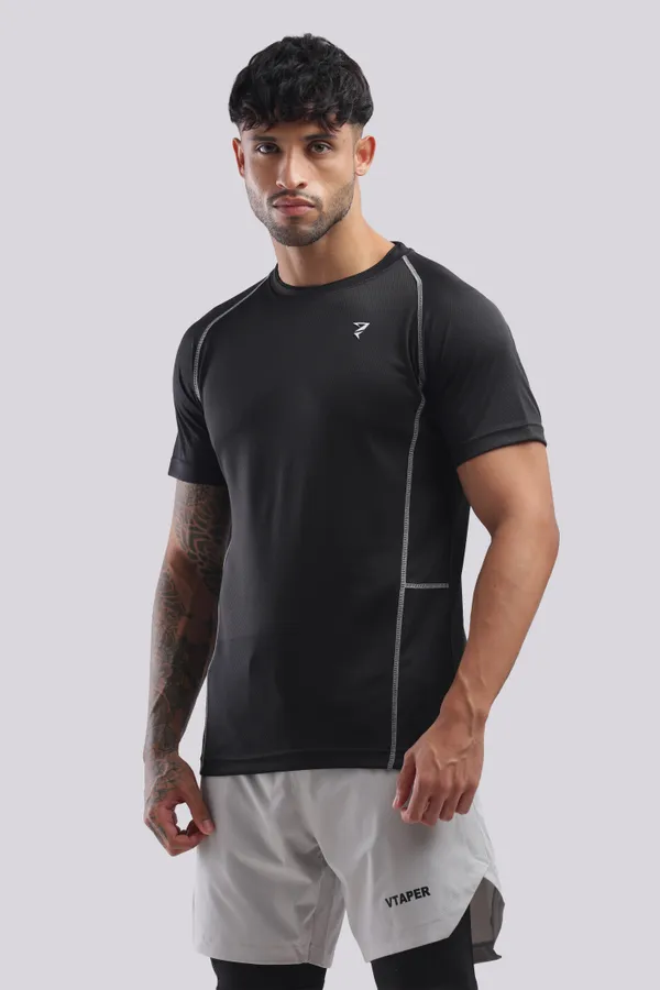 Black_Polyster_Drfyfit_Compression_Half_Selvess_T_Shirt_For_Men_Pack_Of_2