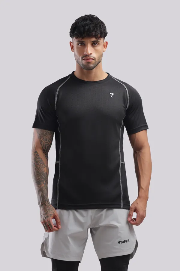 Black_Polyster_Drfyfit_Compression_Half_Selvess_T_Shirt_For_Men_Pack_Of_2