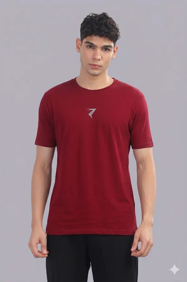 Red_And_Black_Cotton_Elastine_Round_Neck_T_Shirt_For_Men_Pack_Of_2