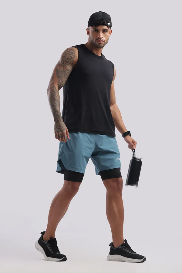 Teal_Blue_Polyster_Drfyfit_Running_Shorts_For_Men