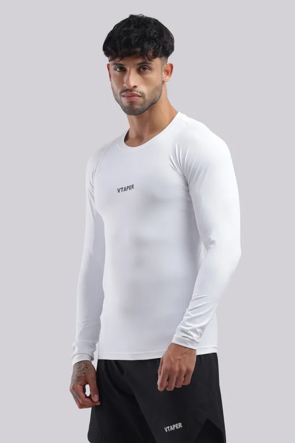 White_Polyster_Drfyfit_Compression_Full_Selvess_T_Shirt_For_Men